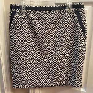 The Limited Size 14 Navy and Cream Pencil Skirt